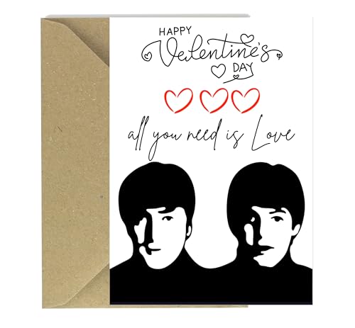 The Beatles "All You Need is Love" Valentines Day Card A5 - Cards And Tags UK Ltd #