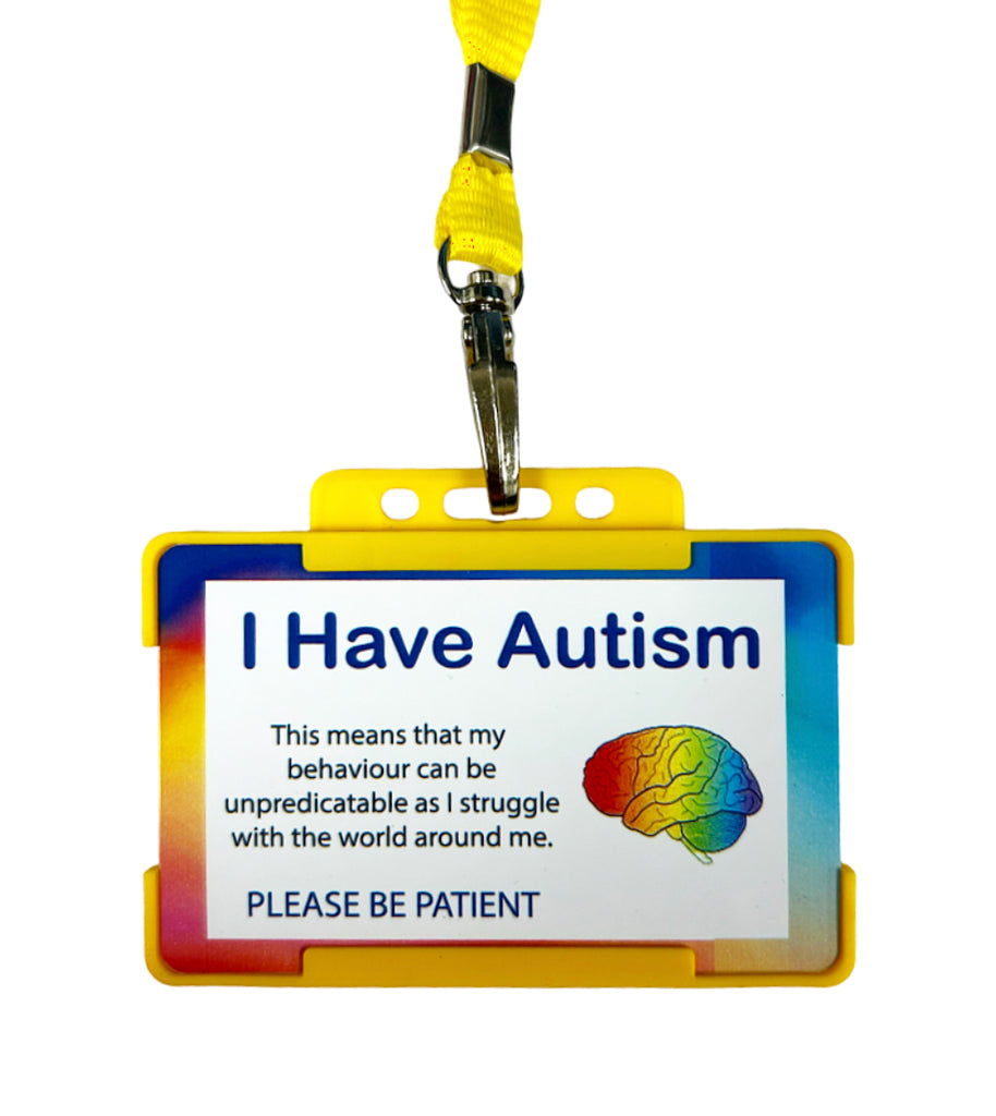 I Have Autism / Is Autistic Disability ID Card & Lanyard - 7 Colours!