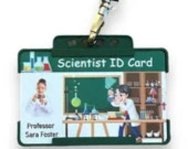 Scientist Roleplay ID Card, Children - Personalised Name And photo