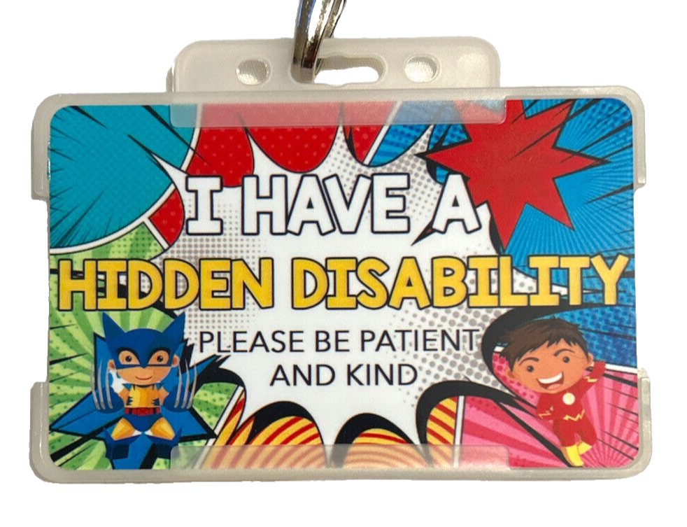 Superhero Hidden Health Condition Disability Awareness Lanyard And Card