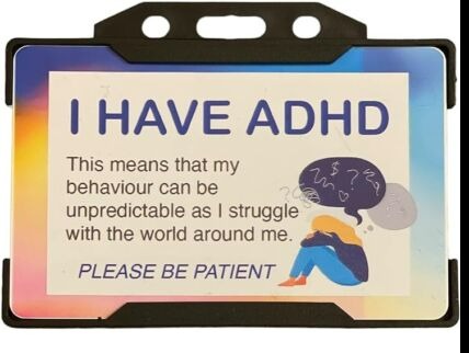 I Have ADHD Awareness ID Card And Lanyard - Cards And Tags UK Ltd #