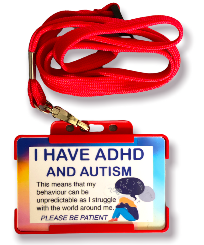 I Have ADHD And Autism Awareness ID Card and Lanyard - Choice of Colours - Cards And Tags UK Ltd #