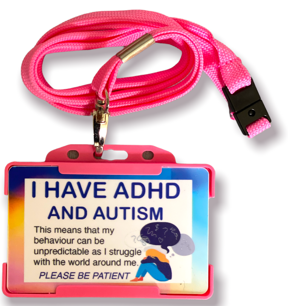 I Have ADHD And Autism Awareness ID Card and Lanyard - Choice of Colours - Cards And Tags UK Ltd #
