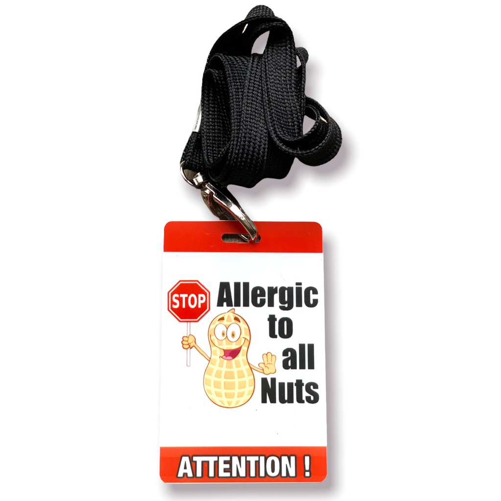 Allergic to nuts Bag Tag / Lanyard - Cards And Tags UK Ltd #