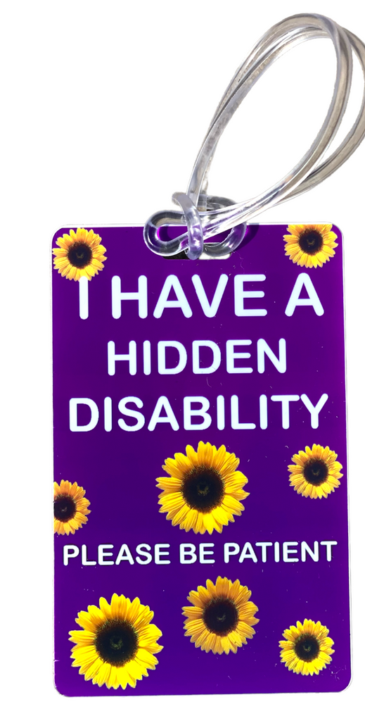 Hidden Health Condition Disability Awareness Card For Bag In Purple Colour