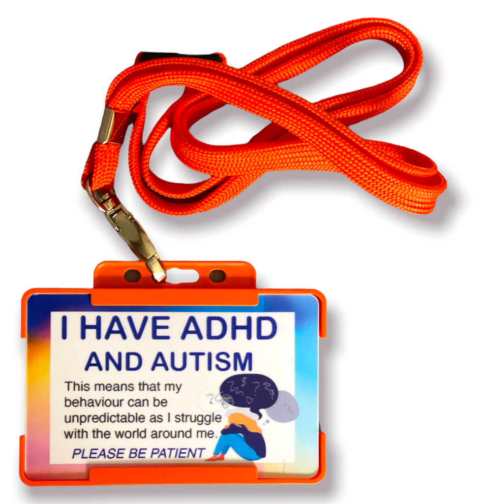 I Have ADHD And Autism Awareness ID Card and Lanyard - Choice of Colours - Cards And Tags UK Ltd #