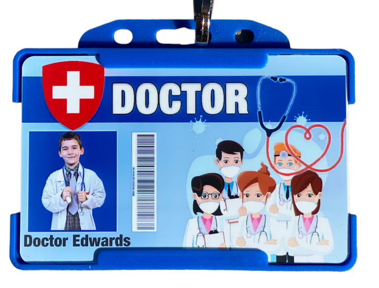 Doctor Roleplay ID Card Children personalised photo novelty toy