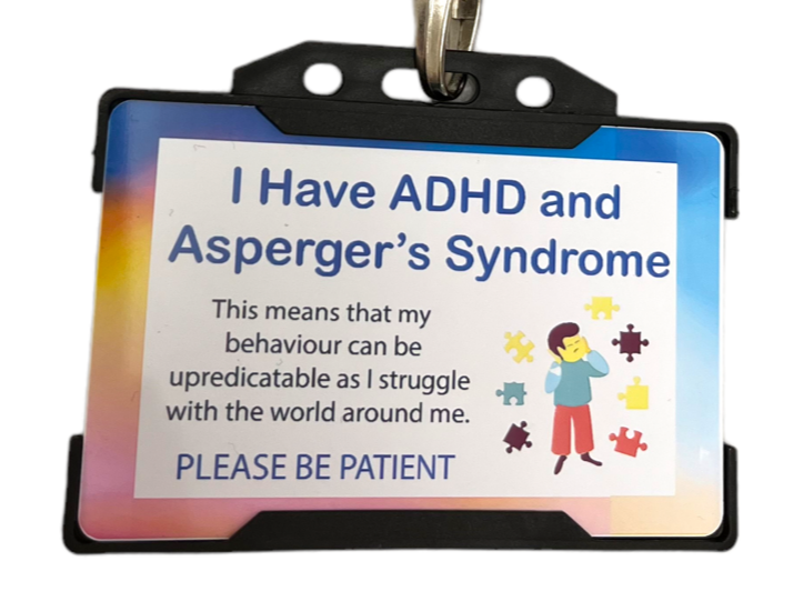 ADHD and Aspergers Awareness Card and Lanyard