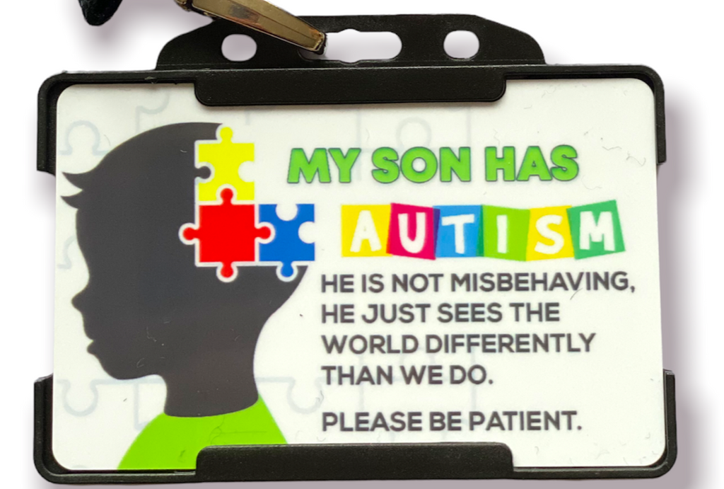 My Son has Autism Awareness ID Card and Lanyard - 8 Colours!