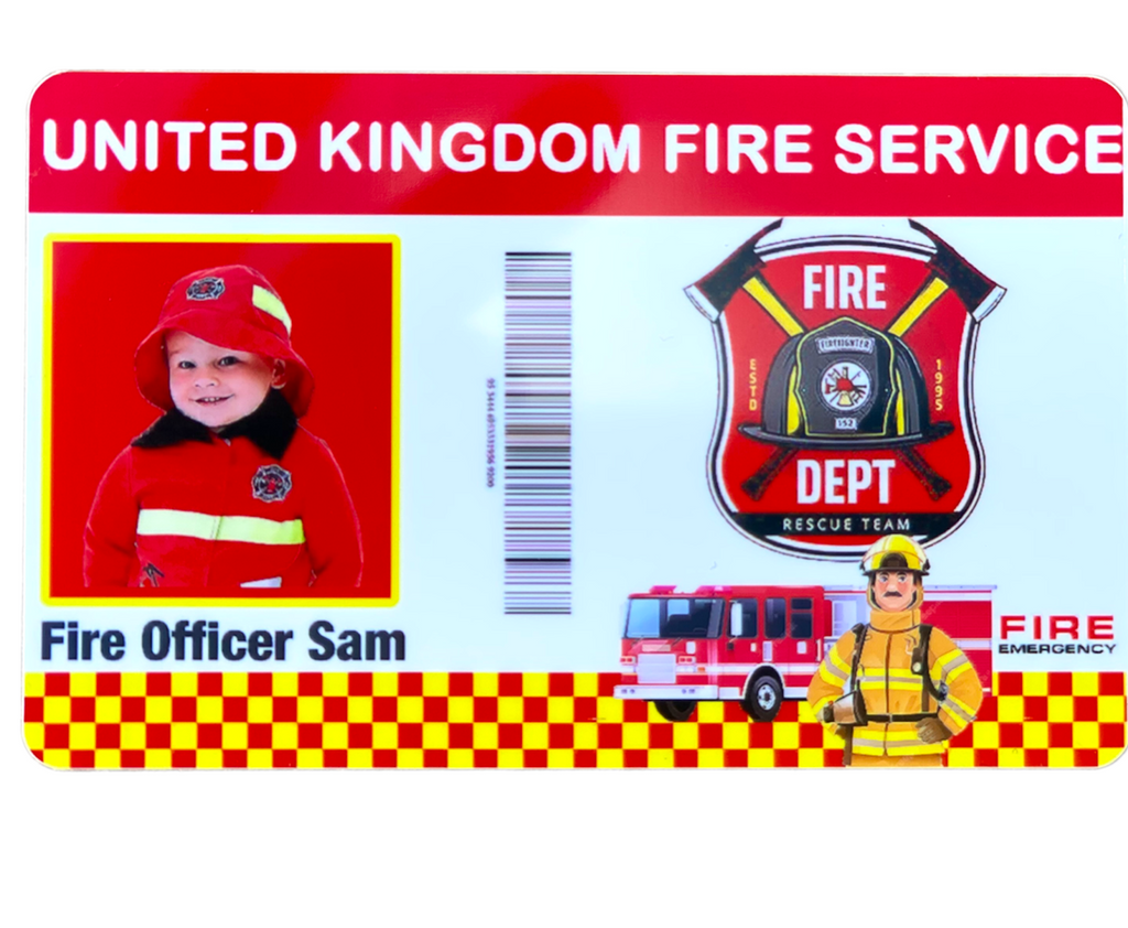 Fire Officer Roleplay ID Card Children Personalised Photo Novelty Toy