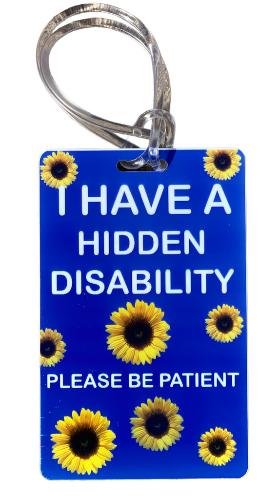 Sunflower Hidden Health Condition Disability Awareness Card For Bag In Blue Colour